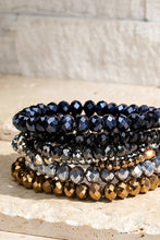 Black Glass Bead 9 Set Bracelet