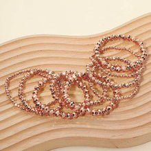 Silver Faceted Beaded Stretch Multi Layered Bracelets