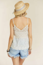 White Crochet V Neck Tank Top