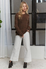 Brown Long Sleeve Leopard Relaxed Top