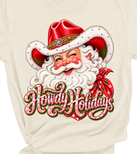Natural Howdy Holidays Festive Rhinestone Graphic Tee