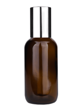 Boston Round Amber Bottle-60ml: Matte Silver