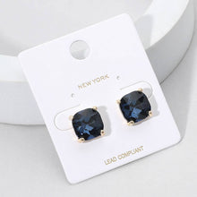 Lavender Cushion Square Stone Stud Evening Earrings