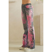 Black Pink Paint Spattered Flare Oli+Hali Jeans