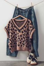 Leopard Crochet Trim Sweater Urban Daizy Vest