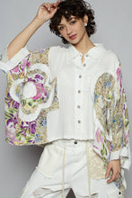 Off White Multi Roomy fit floral printed POL shirt