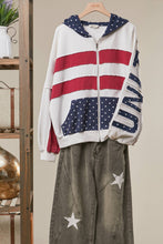 Off White United States Patch work Oversized Zip Mello Hoodie