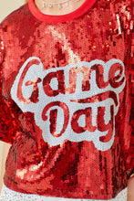 Red Game Day Sequin Top