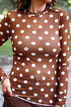 Chocolate Polka Dot Kate Mesh Top