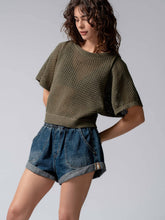Camo Spring Elastic Waist Cuffed Print Urban Daizy Shorts
