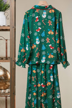 Green Floral Print Button-Up Cardigan Loungewear