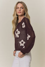 Blackberry Lightweight Floral Sweater