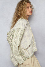 Violet Multi Vintage v-neck long sleeve floral print woven POL top