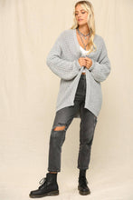 Heather Grey Chunky And Slouchy Knit Cardigan