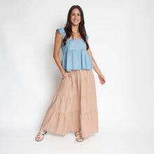 Rosewater McKay Tiered Rosewater Maxi Skirt with Pockets