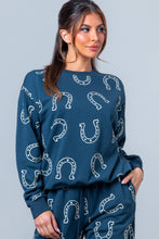 Navy Round Neck Horseshoe Sweatshirt