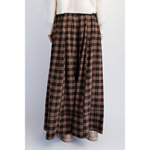 Chocolate Checker Low Waisted Plaid Wide Leg Pants