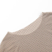Beige Sheer Long-Sleeve Slim Fit Top
