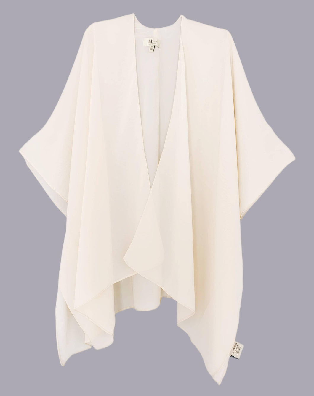 Beige Solid Color Lightweight Cover-Up/Kimono