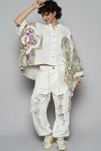 Off White Multi Roomy fit floral printed POL shirt