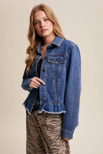 Blue Haze Ruffled Hem Denim Jacket