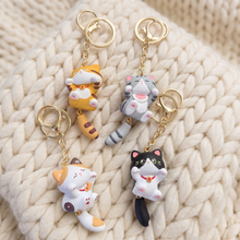 Cute Resin Cat Keychain & Dangling Tail Bag Charm
