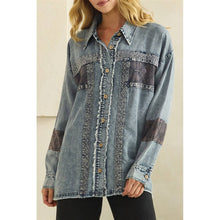 Washed Blue Zip FronT Button Down Oli+Hali Shirt