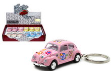 1960's Volkswagen Classical Beetle with Peace Decal Keychain