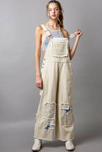 Natural Crochet patchwork detail casual denim POL overalls
