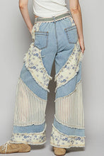 Denim Floral print crochet contrast casual POL jeans