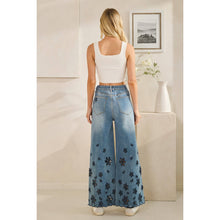 Denim Washed Flower Cutouts Oli+Hali Pants