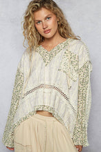 Violet Multi Vintage v-neck long sleeve floral print woven POL top
