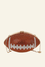 Black Rhinestone Encrusted Football Clutch Bag
