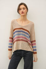 Vanilla Rainbow Stripe Long Sleeve Knit Sweater