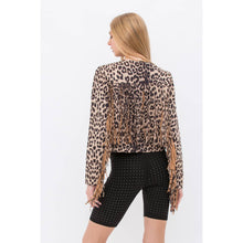 Leopard Cropped Fringe Jacket