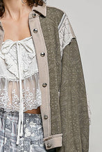 Beige Multi Floral Animal Print Contrast Color Block Quilted POL Jacket