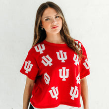 Crimson Indiana Trident Full Coverage Sequin Tee