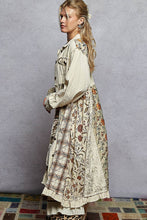 Natural Collar neck double gauze contrast maxi length POL jacket