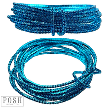 Blue Tiny rhinestone stretch bracelet set