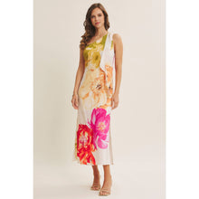 Cream Multi One Shoulder Floral Midi Dress