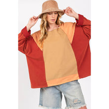 Toast Mineral Wash Color Block Sage+Fig Top