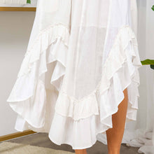 Asymmetrical Frill Skirt: White