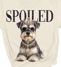 Natural Watson the Schnauzer Spoiled Glam Dog Rhinestone Graphic Tee