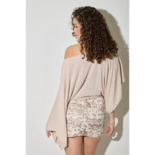 Cream Combo Suede Stud Mini Skirt