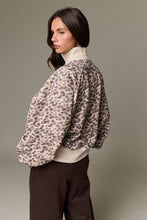 Leopard Juliette Leopard Print Snap Button Sweatshirt
