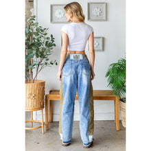 Denim Washed Colorblock Contrast Oli+Hali Jeans