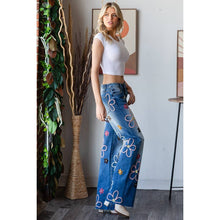 Denim Multicolor Flower Embroidered Washed Oli+Hali Jeans