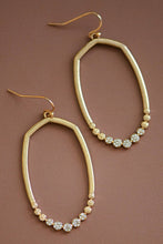 Oval Gold Plated Metal Drop Earrings