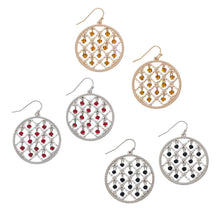 Mosaic Bead Round Drop Earrings