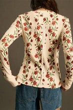 Floral Long Sleeve T-Shirt: BEIGE / M